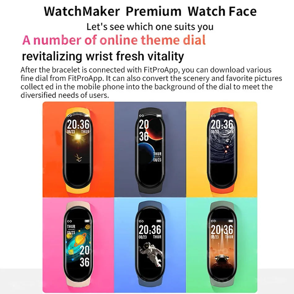 Smart fitness bracelet by Home Sweet Home with a sleek black band and digital display for activity tracking.