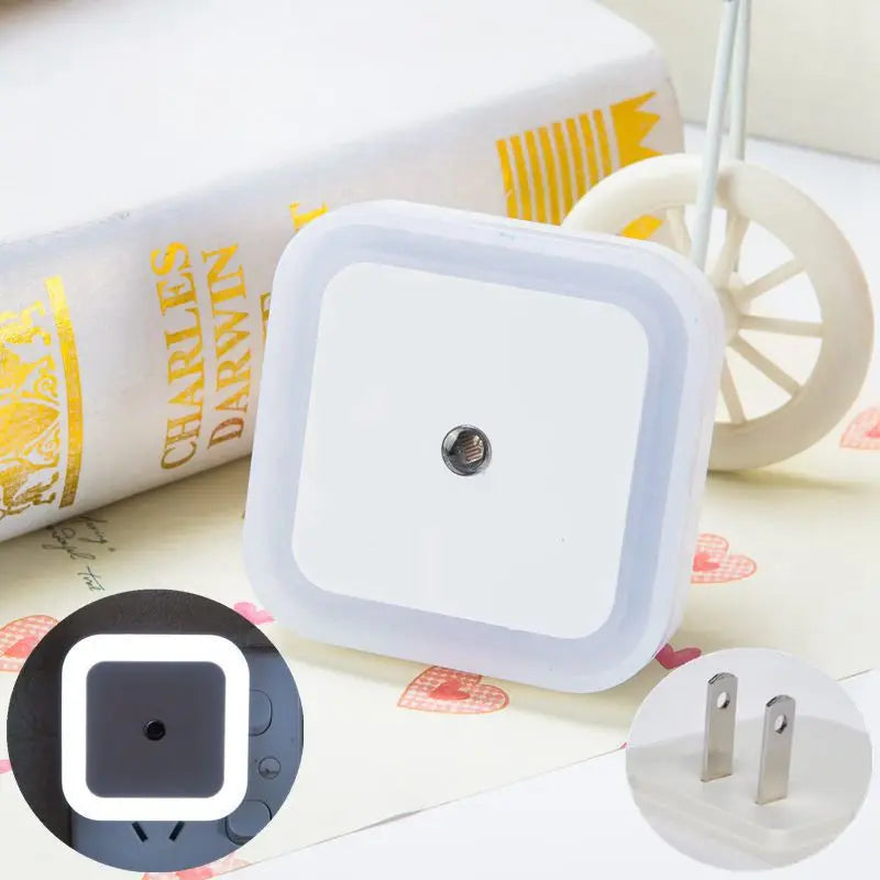 Wireless LED Night Light — Auto Light Sensor, EU & US Plug, 4 Colours