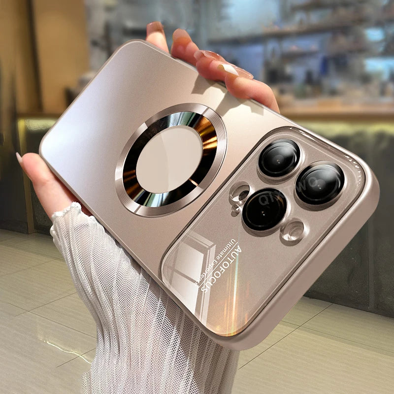 Home Sweet Home MagSafe iPhone case with glass camera protection, clear slim cover for iPhone models, durable and stylish.