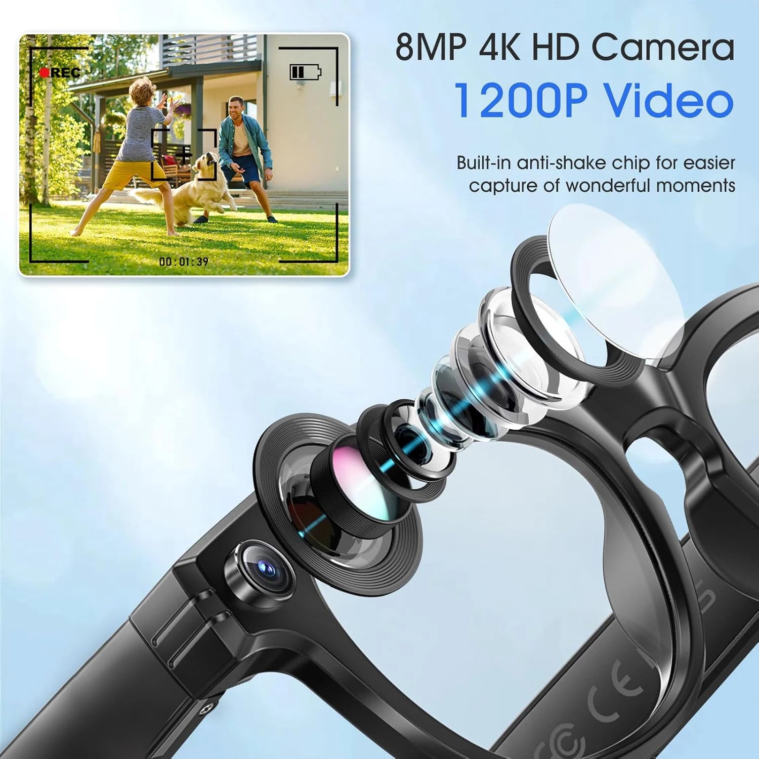 AI Smart Glasses — 800MP Camera, ChatGPT 4.0, Bluetooth & Real-Time Translation