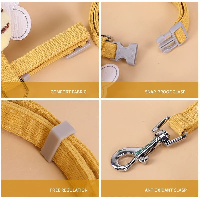 Cartoon Bee Cat Harness & Leash Set | Adjustable Walking Vest | S & M