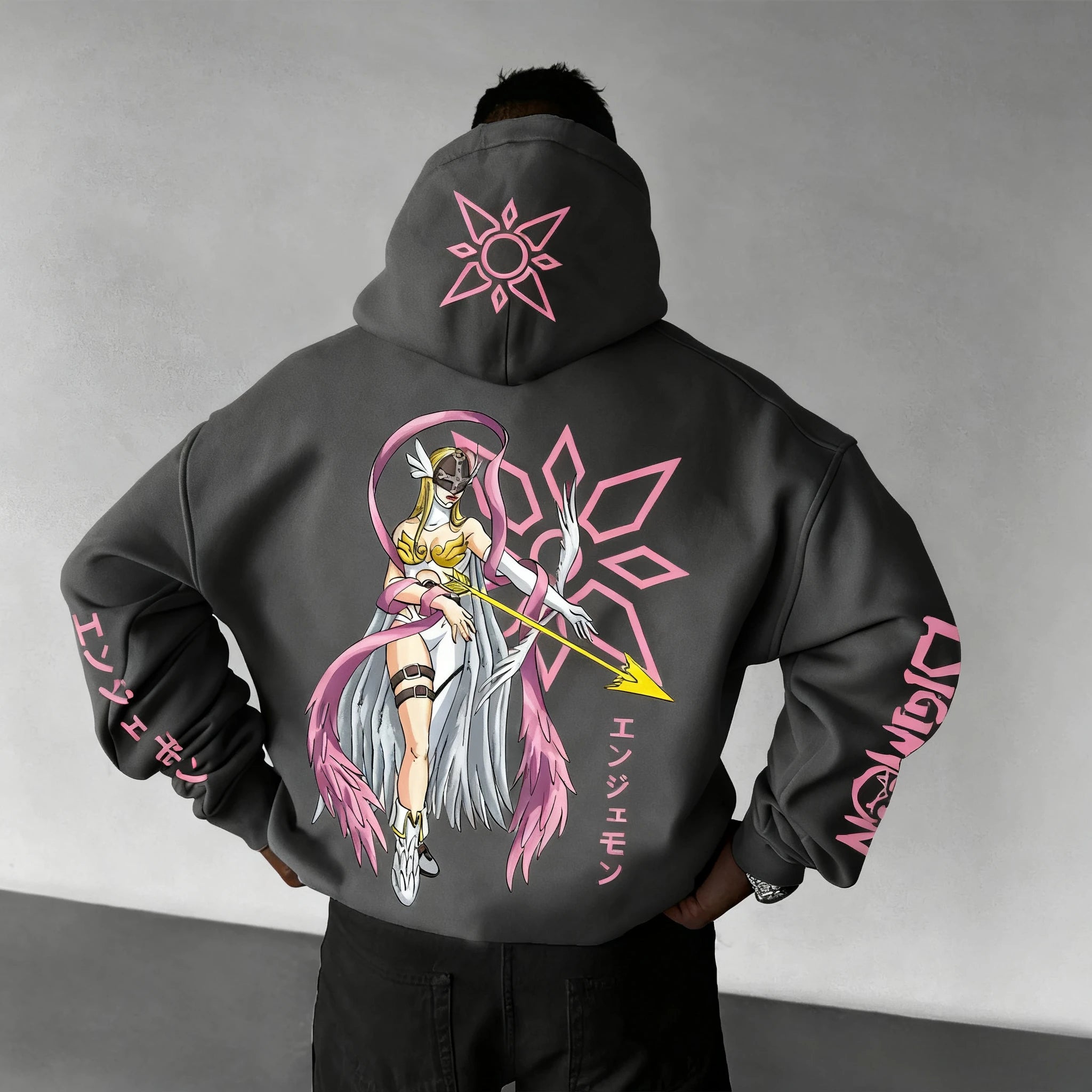 Oversized Digimon Anime Hoodie — Unisex Streetwear