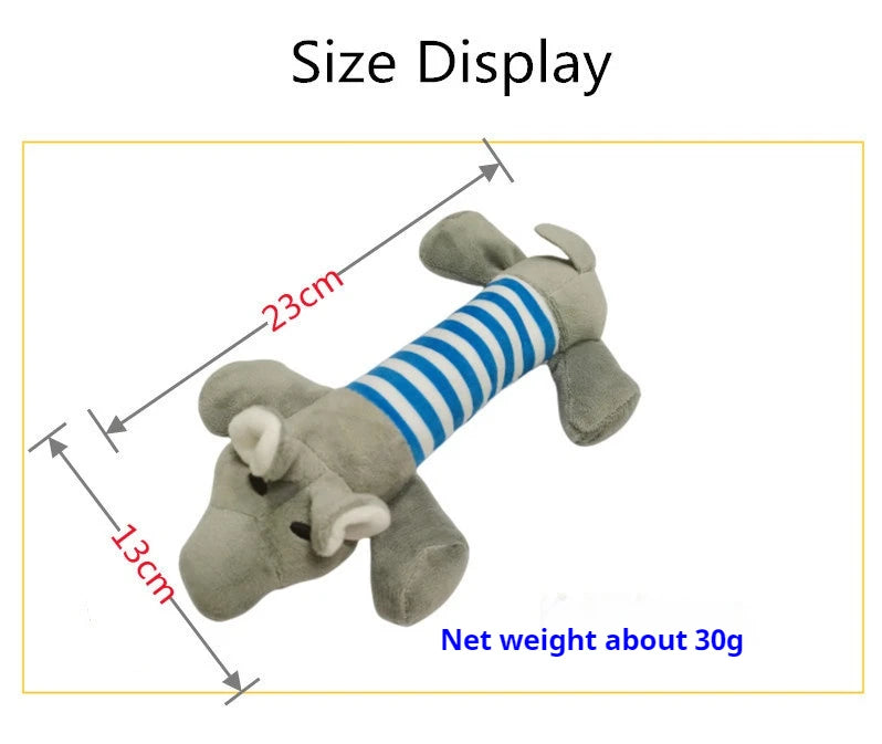 Squeaky Plush Dog Chew Toy – Elephant, Duck & Piglet Designs | Fleece Pet Toy