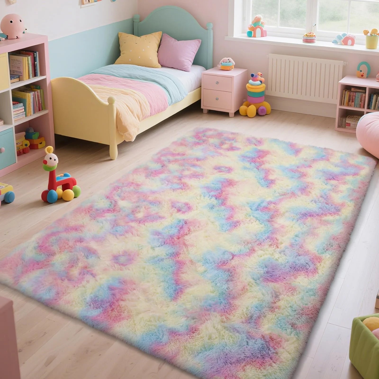 Ultra-Soft Puffy Rug – Fluffy Indoor Floor Mat for Bedroom, Living Room
