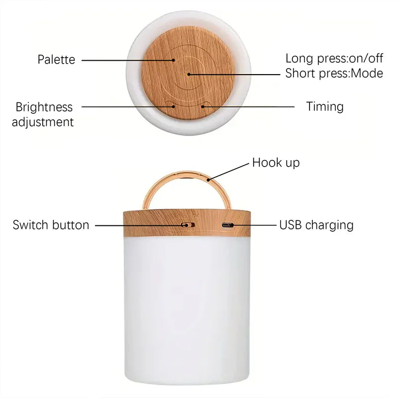 Smart LED Night Light | Touch Control RGB Table Lamp