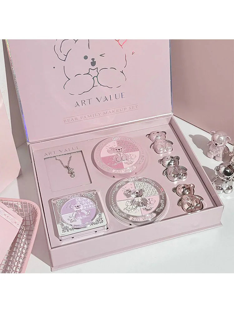 7-Piece Makeup Gift Set | Lip Mud, Pressed Powder, Blush, Eyeshadow Palette & Necklace