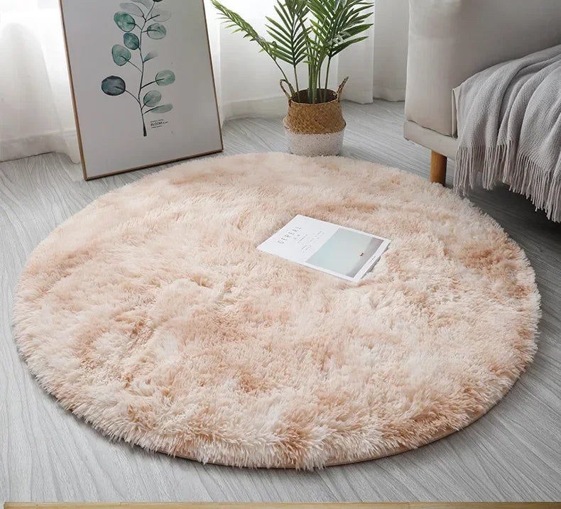 Super Soft Plush Round Rug – Fluffy Thick Pile Carpet for Living Room, Bedroom & Kids Room