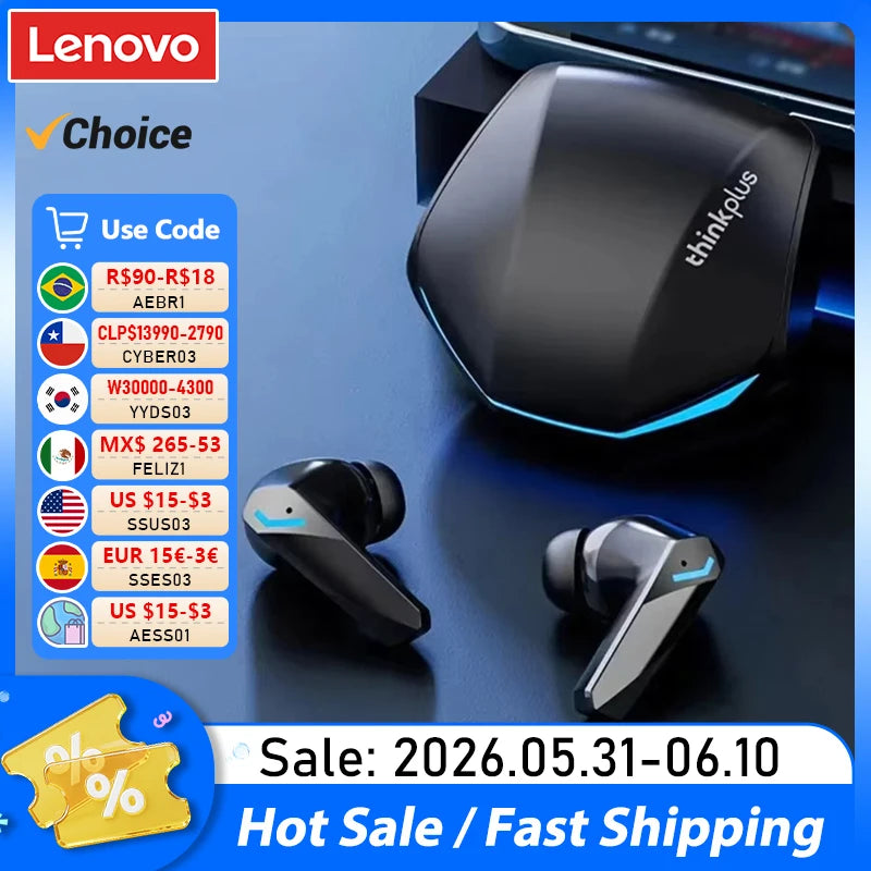 Lenovo GM2 Pro Wireless Gaming Earphones — Bluetooth 5.4, Dual Mode, ENC Noise Reduction