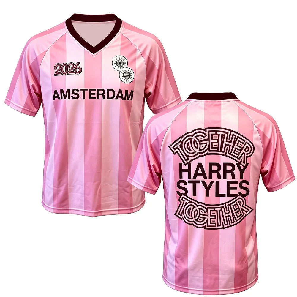 Harry Styles Amsterdam Merch Soccer Jersey — Unisex V-Neck T- shirt