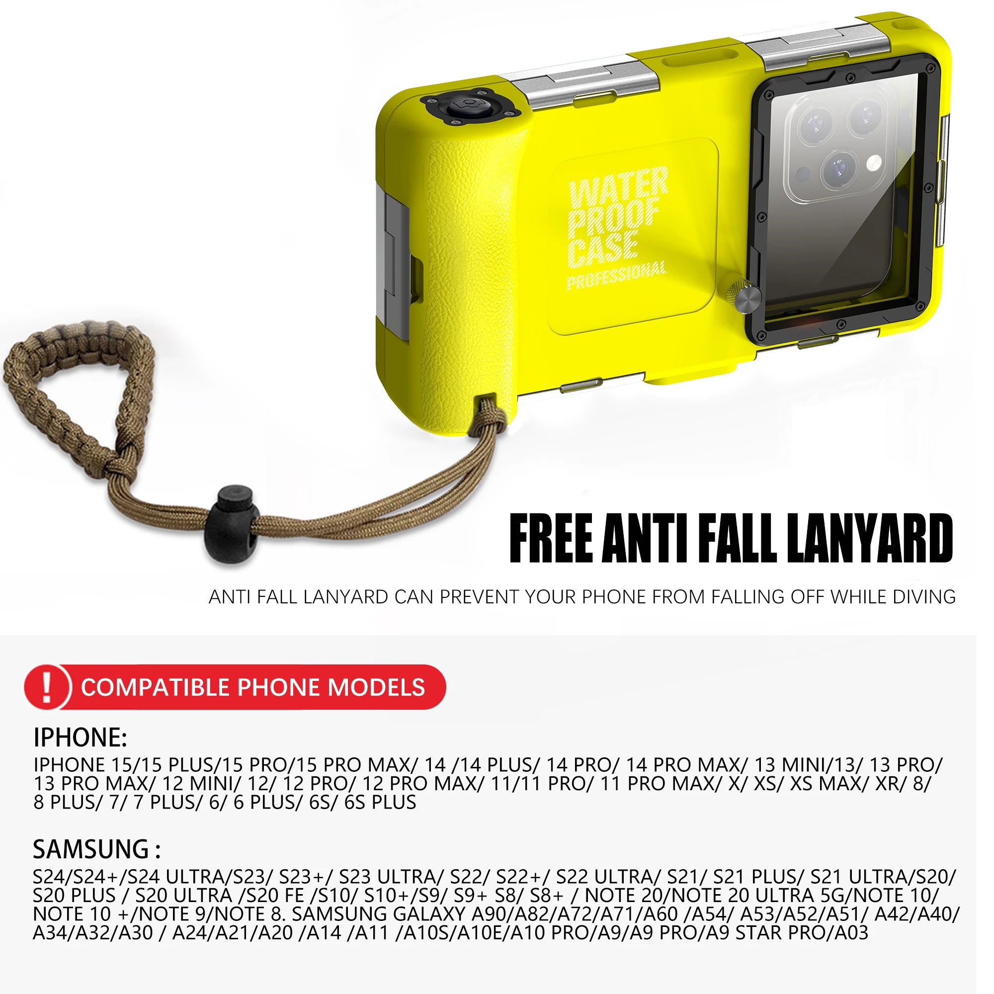 IP68 Waterproof Phone Case – 15m/50ft Diving Cover for Universal 6.9" Phones
