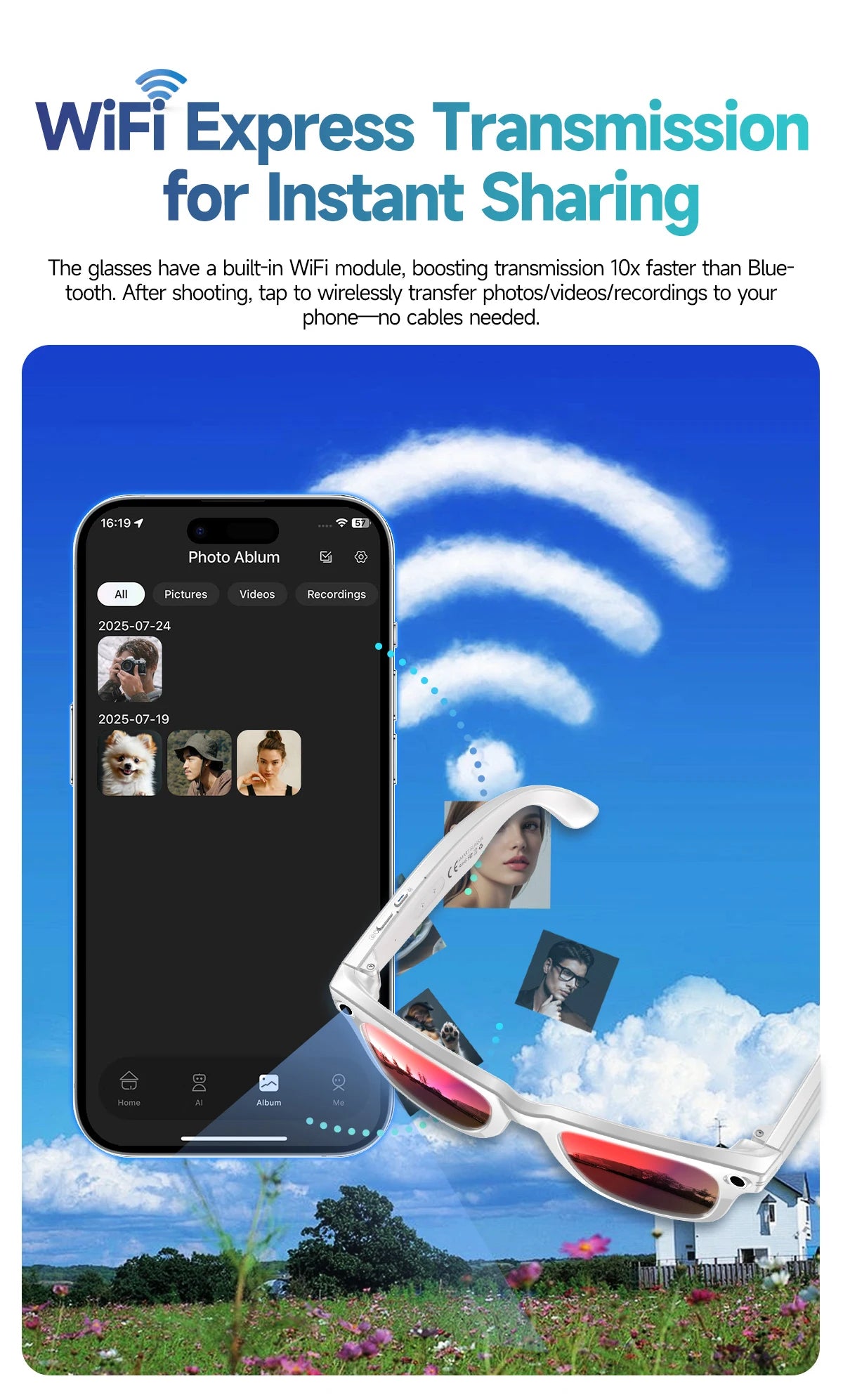 AI Smart Glasses — 800MP Camera, ChatGPT 4.0, Bluetooth & Real-Time Translation