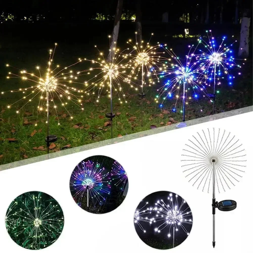Solar Firework Garden Lights – LED Waterproof Dandelion Lawn Lamp