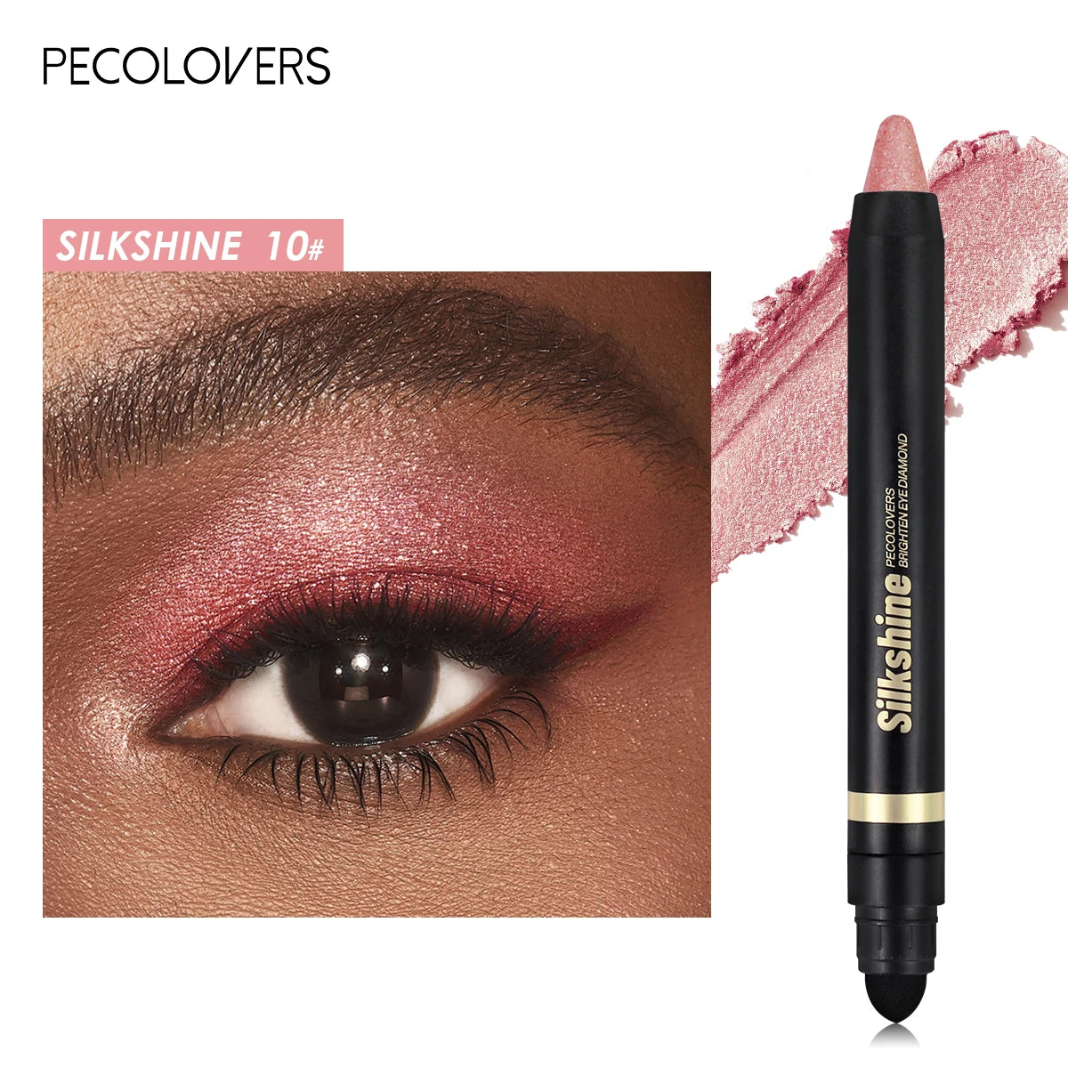Metallic Glitter Eyeshadow Stick – Matte & Shimmer Waterproof Pearlescent Eye Pen
