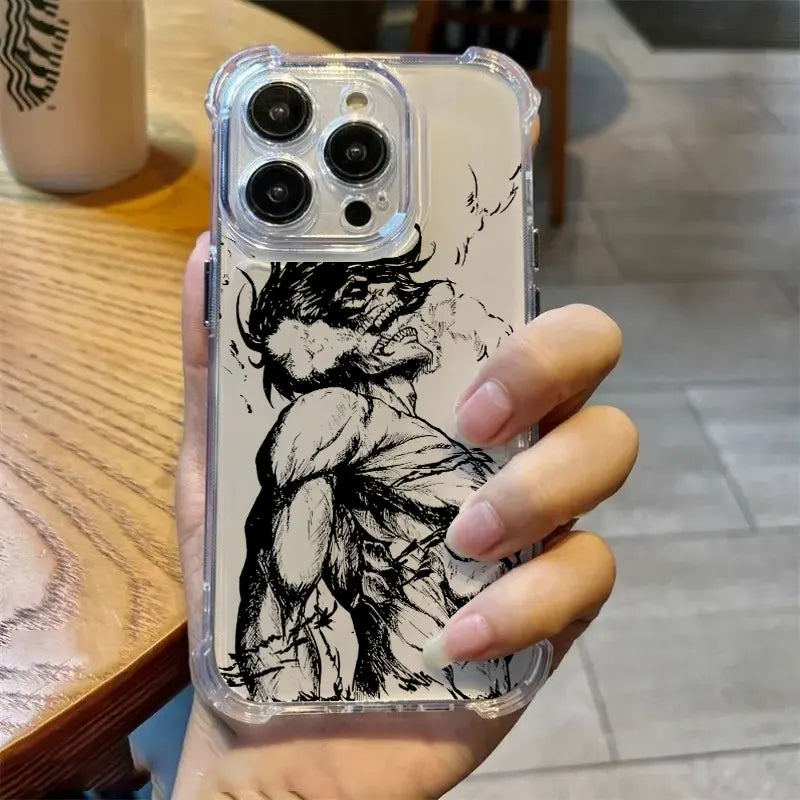 Attacks Anime On Titans Hot Cool Phone Case Clear For iPhone