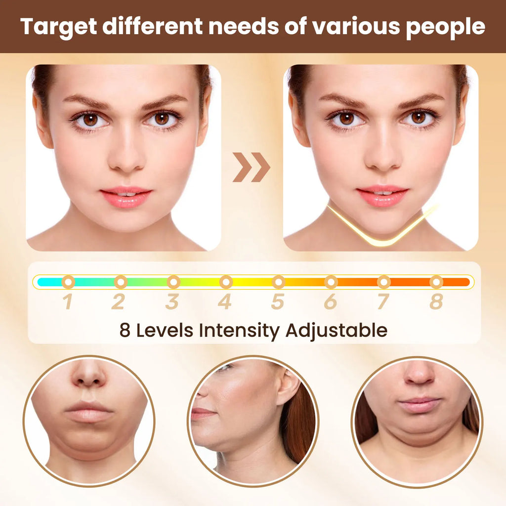 EMS V-Face Lifting Beauty Device — 6 Modes, 8 Levels, Micro-Current Facial Massager