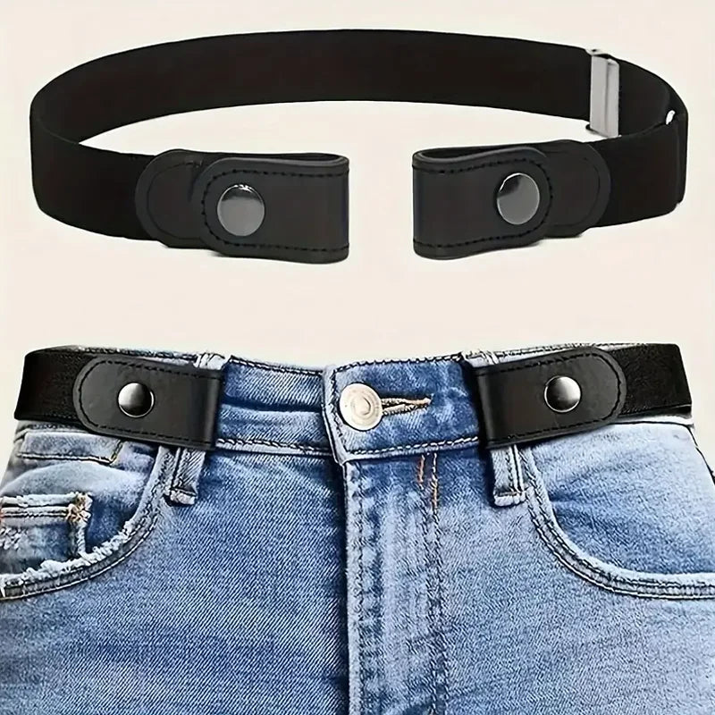 Home Sweet Home traceless elastic belt with invisible stretch waistband, suitable for men and women, shown in black.