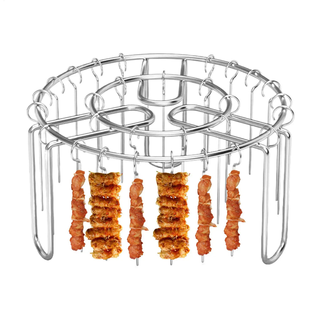 Vertical Kebab Rack with 24 Stainless Steel Skewers | Air Fryer & Oven Grill