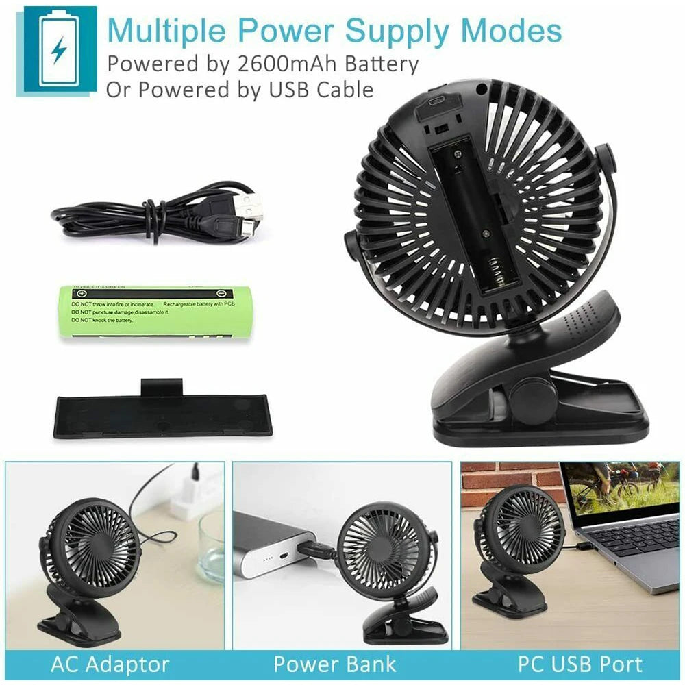 Portable clip-on mini fan by Home Sweet Home with adjustable blades and compact design, perfect for personal cooling.