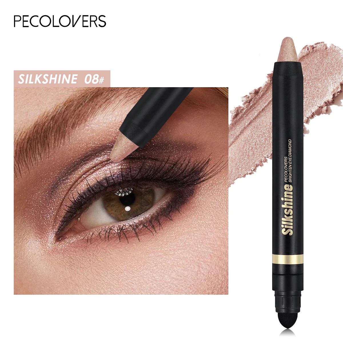 Metallic Glitter Eyeshadow Stick – Matte & Shimmer Waterproof Pearlescent Eye Pen