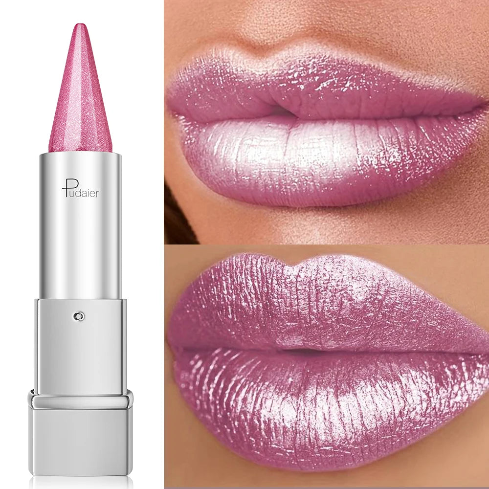 Pearl Shimmer Lipstick – Metallic High Shine, Waterproof & Long-Lasting Lip Colour