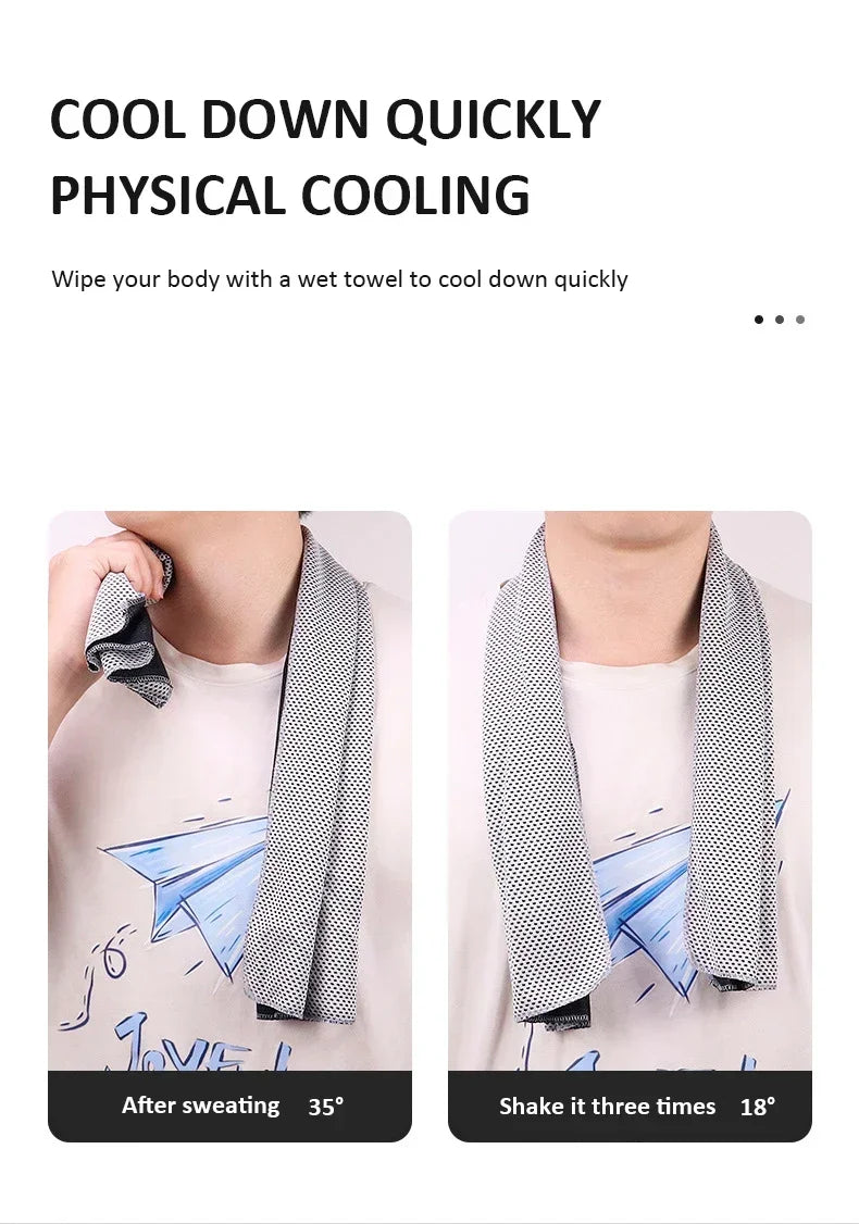 Microfibre Cooling Ice Towel – Quick-Dry Sports Towel for Gym, Running & Outdoor