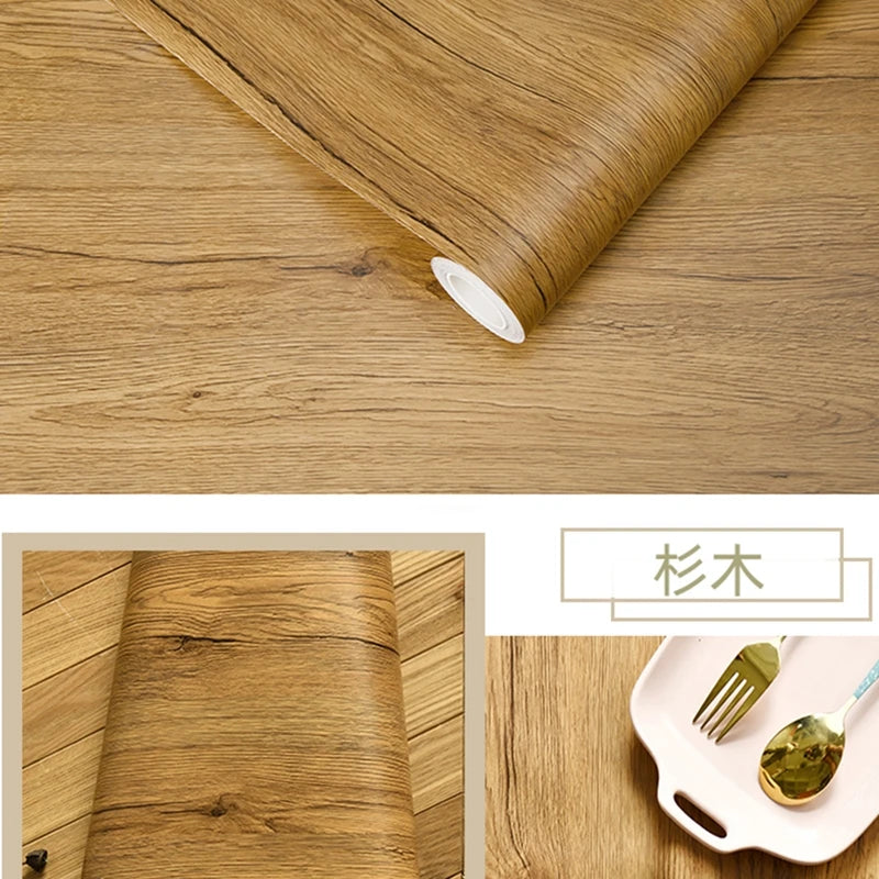 Wood Grain Peel & Stick Wallpaper – Self-Adhesive Waterproof PVC Wall Sticker