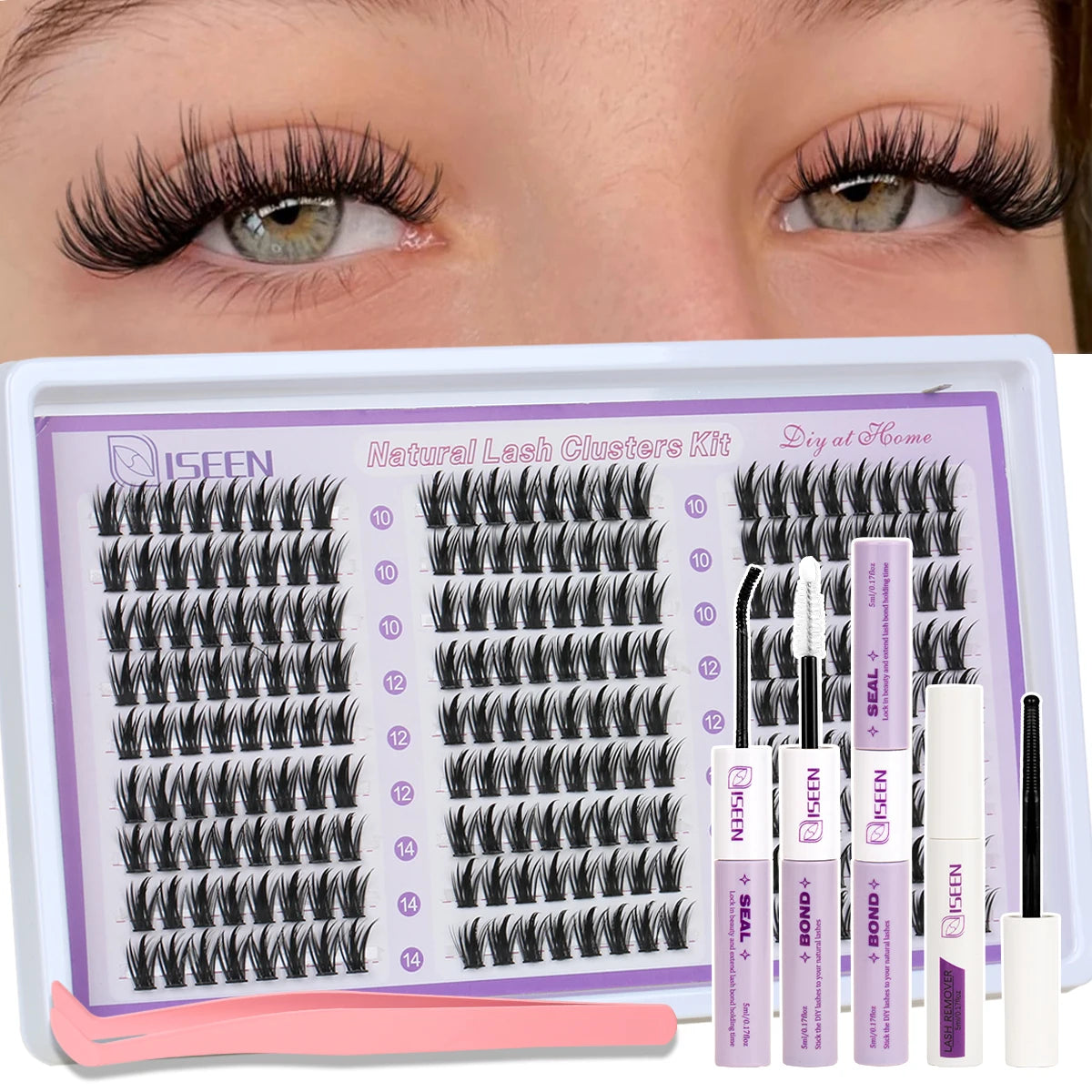 DIY Eyelash Extension Kit — Cluster Lashes with Glue