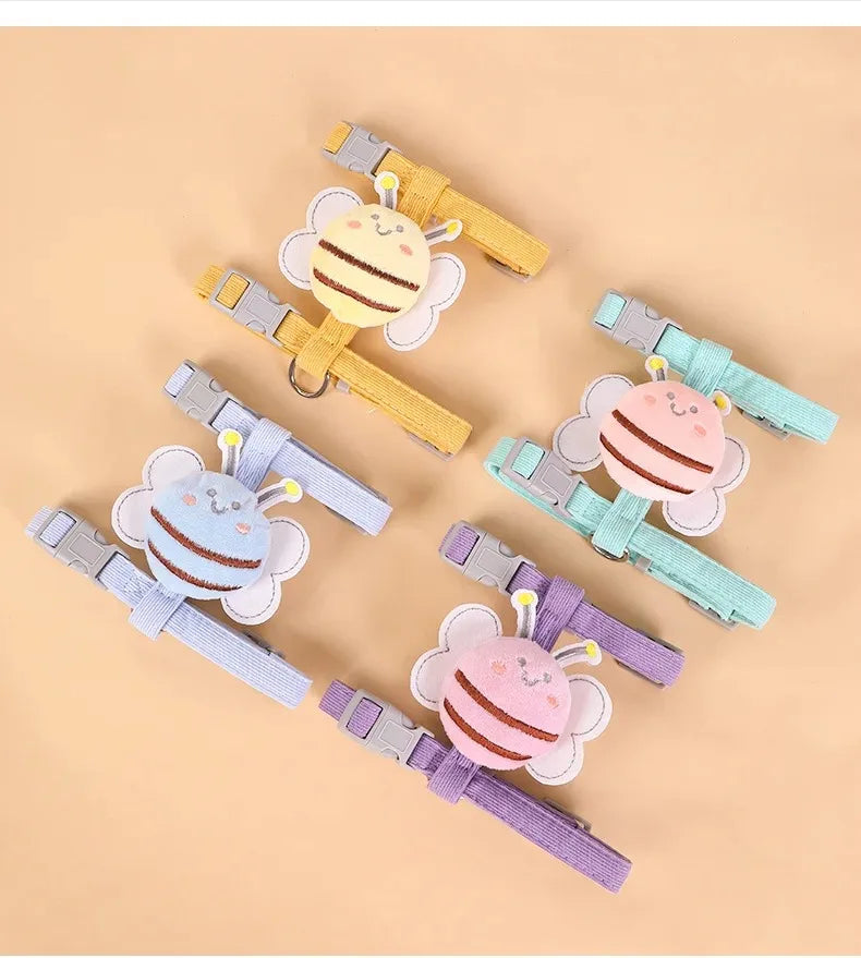 Cartoon Bee Cat Harness & Leash Set | Adjustable Walking Vest | S & M