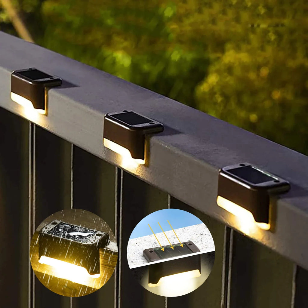 Solar LED Deck & Step Lights — Waterproof Outdoor Garden Stair Lamp, 1–12 Pack