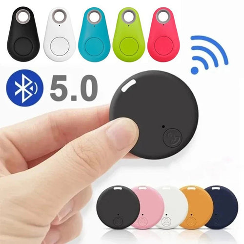 Bluetooth key finder and item tracker by Home Sweet Home showing compact device with keyring attachment and LED indicator.