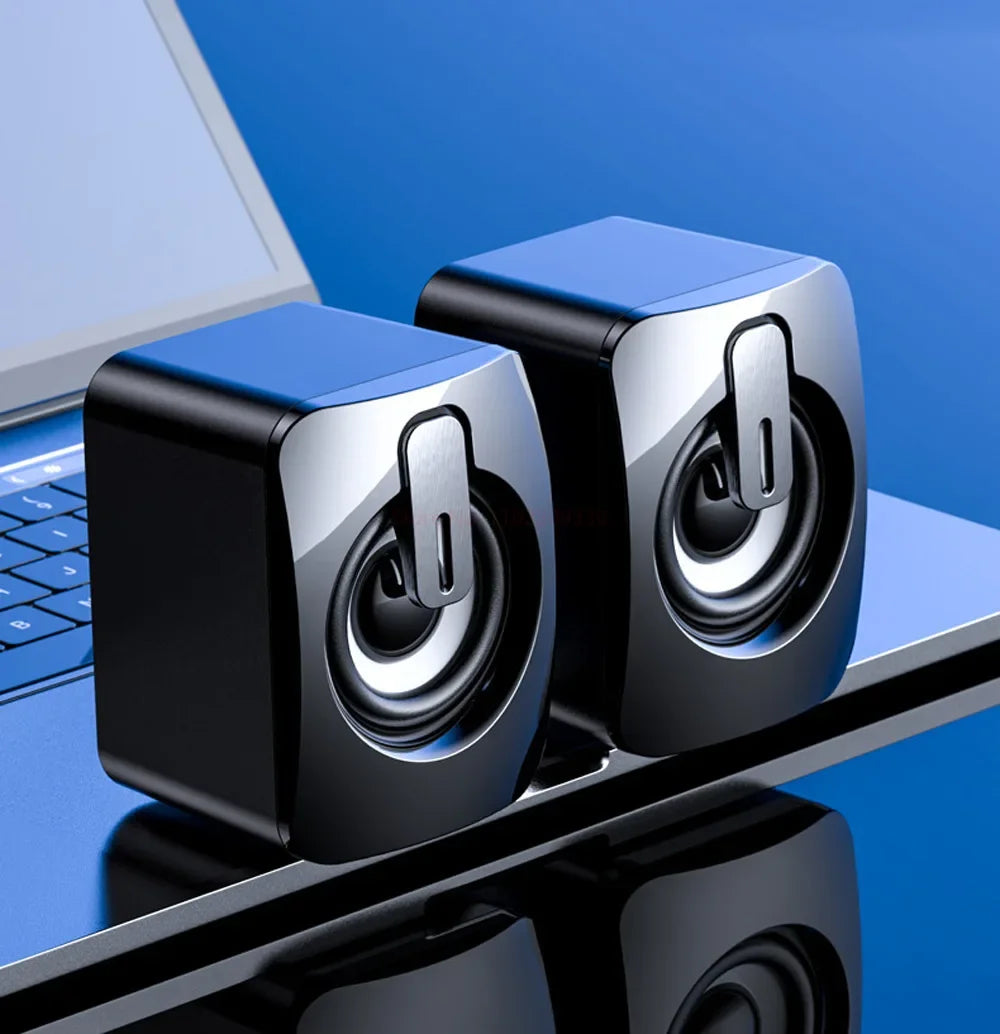 USB Stereo Computer Speaker with Microphone for Desktop & Laptop