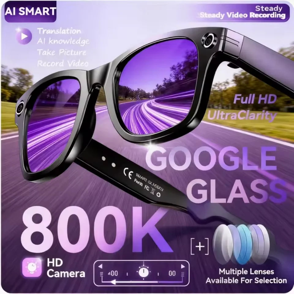 AI Smart Glasses — 800MP Camera, ChatGPT 4.0, Bluetooth & Real-Time Translation