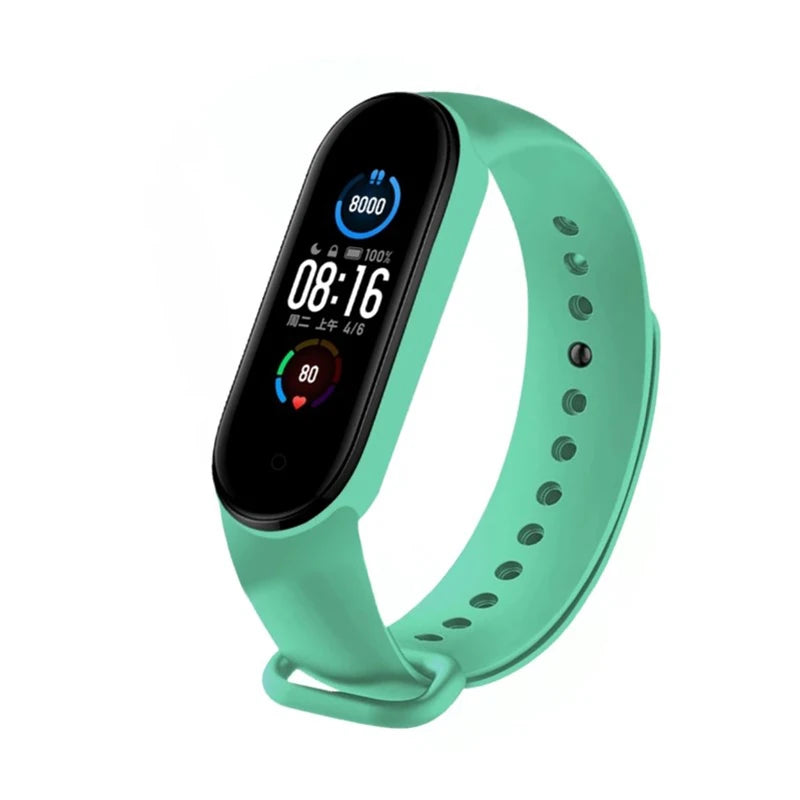 Smart fitness bracelet from Home Sweet Home with a sleek black band and digital display for activity tracking and health monitoring.