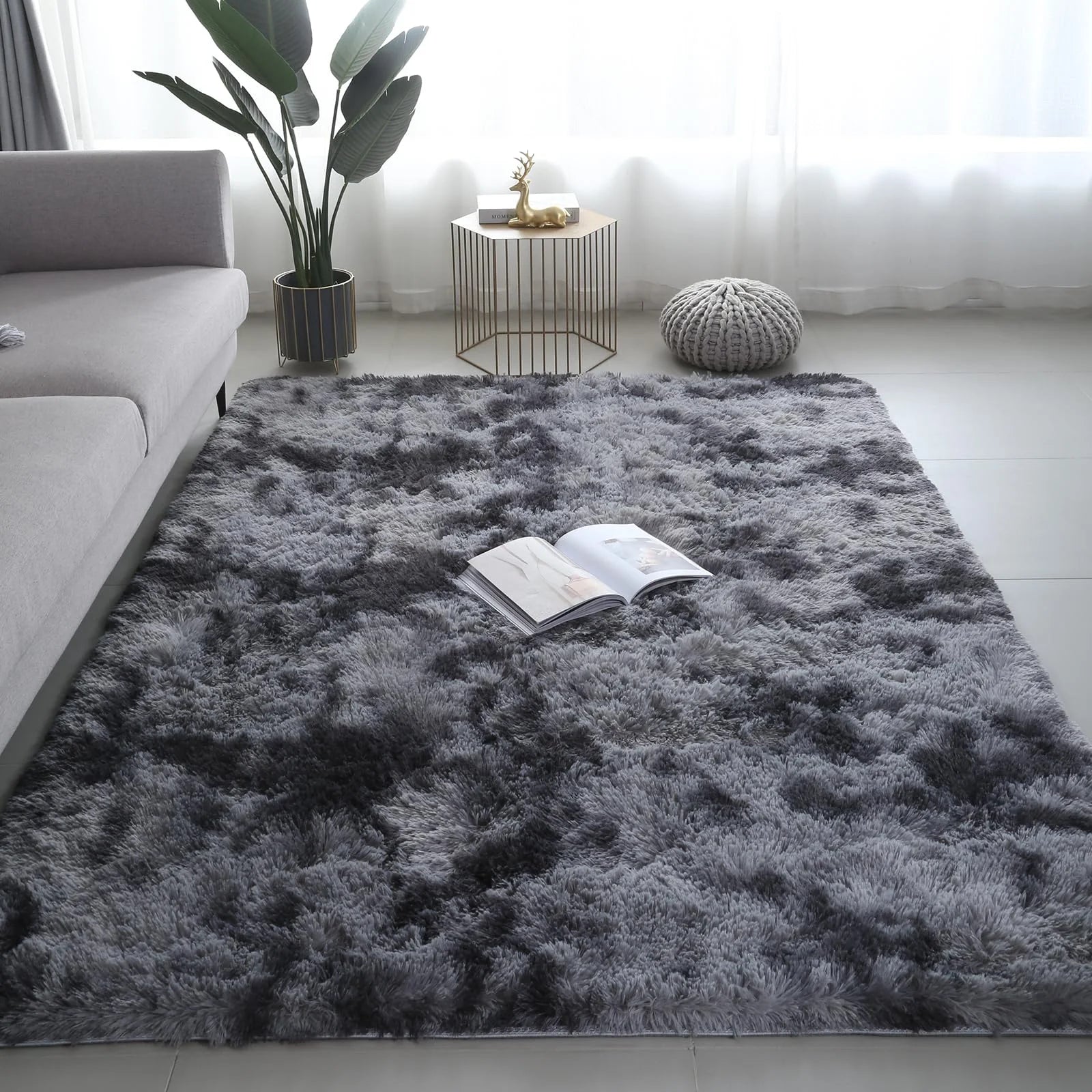 Ultra-Soft Puffy Rug – Fluffy Indoor Floor Mat for Bedroom, Living Room