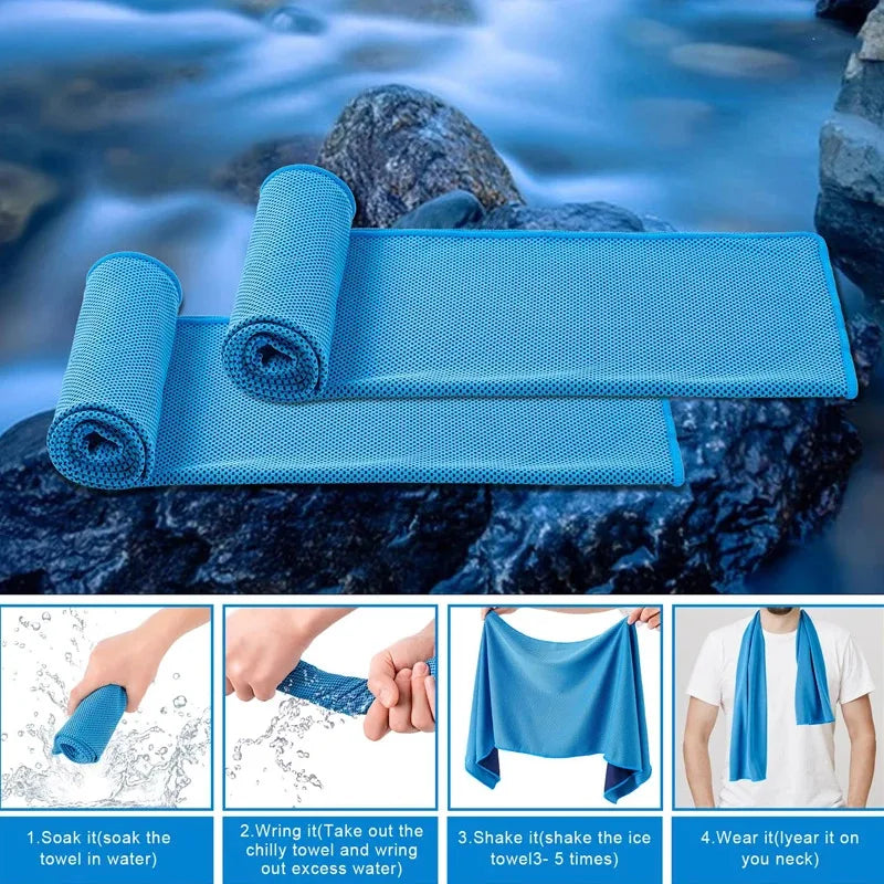 Microfibre Cooling Ice Towel – Quick-Dry Sports Towel for Gym, Running & Outdoor
