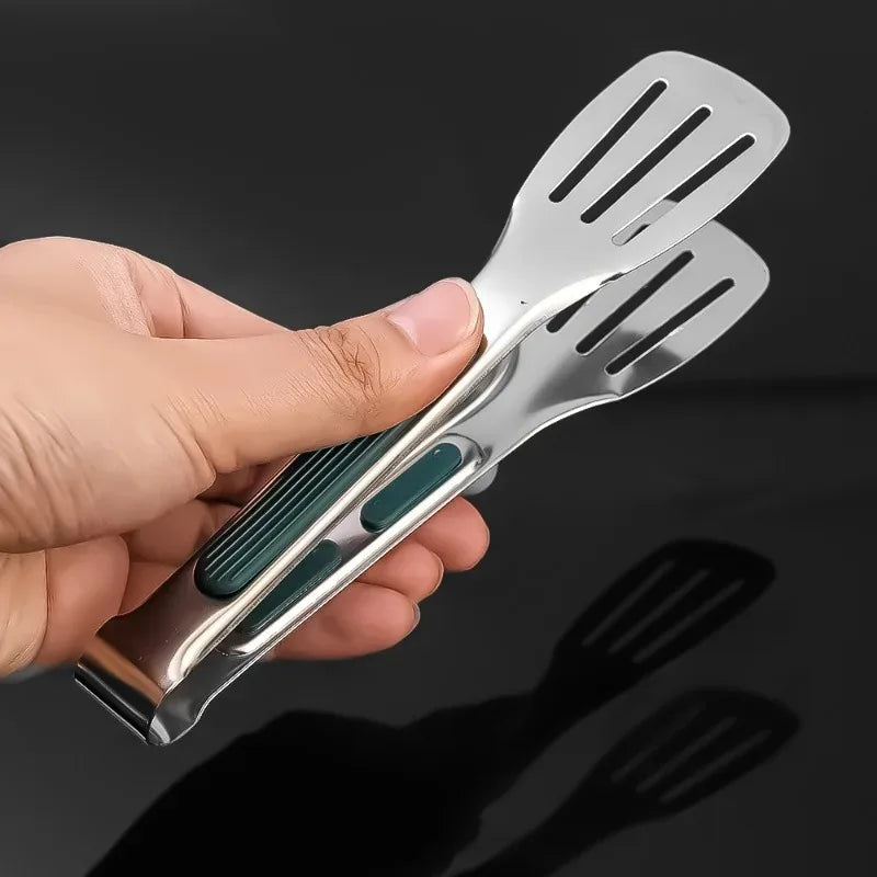 Stainless Steel Food Tongs BBQ Cooking Tongs Non-Slip Kitchen Clip 7"/9"/12"