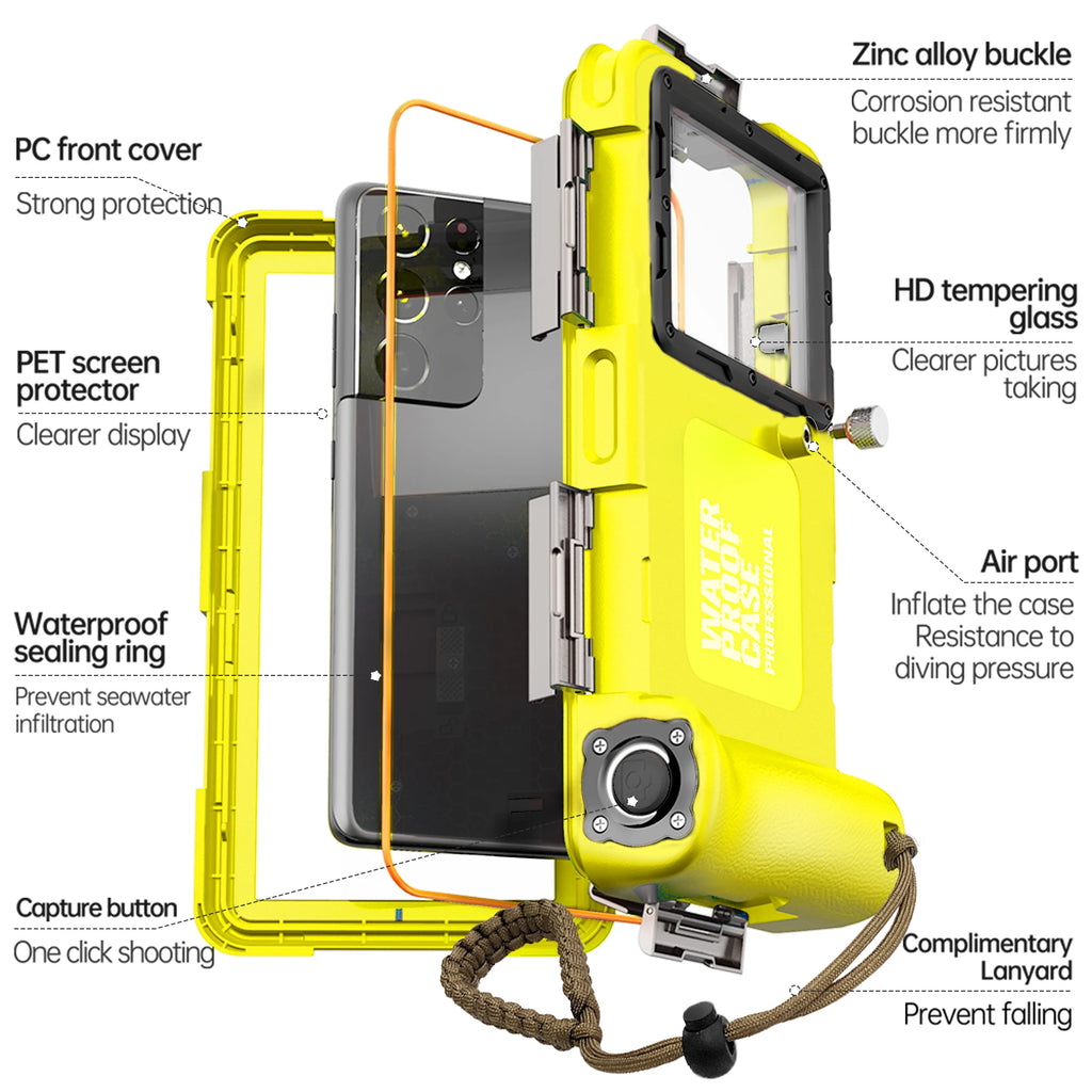 IP68 Waterproof Phone Case – 15m/50ft Diving Cover for Universal 6.9" Phones