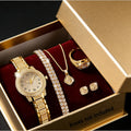 Women's Gold Bracelet Watch – Fashion Ladies Quartz Wristwatch with Roman Numerals