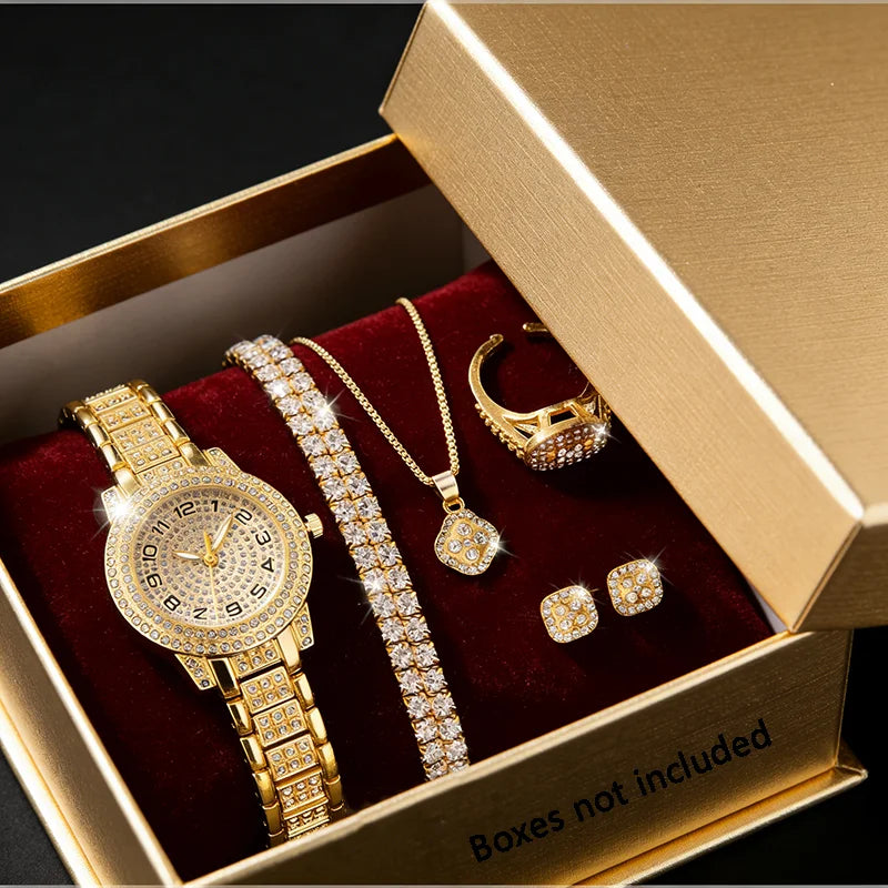 Women's Gold Bracelet Watch – Fashion Ladies Quartz Wristwatch with Roman Numerals