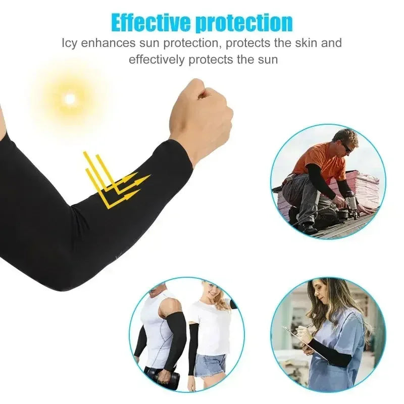 UPF 50+ Cooling Arm Sleeves – Sun Protection Ice Silk Covers for Cycling, Golf & Outdoor Sports