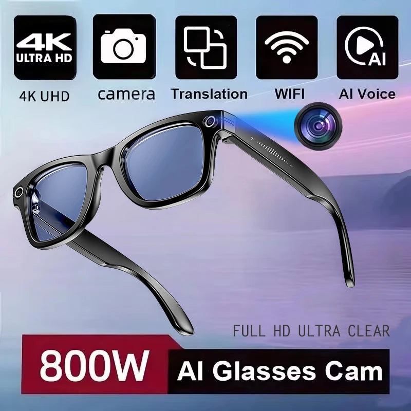 AI Smart Glasses — 800MP Camera, ChatGPT 4.0, Bluetooth & Real-Time Translation