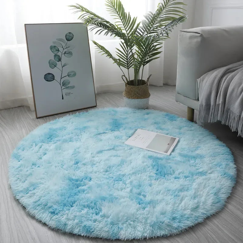 Super Soft Plush Round Rug – Fluffy Thick Pile Carpet for Living Room, Bedroom & Kids Room