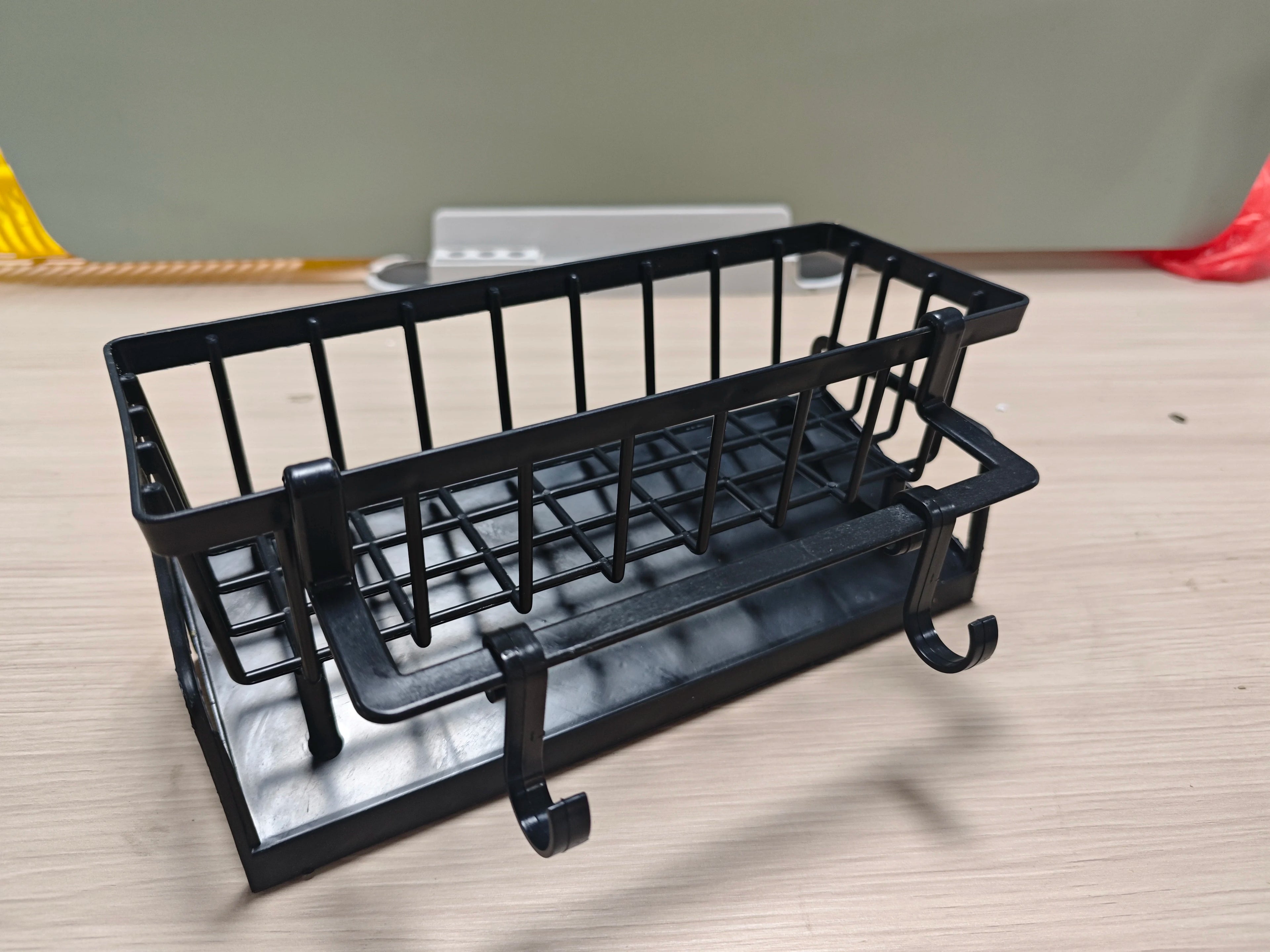 Kitchen Sink Drain Rack & Storage Shelf – No-Drill ABS Organiser with Towel Bar & Drip Tray