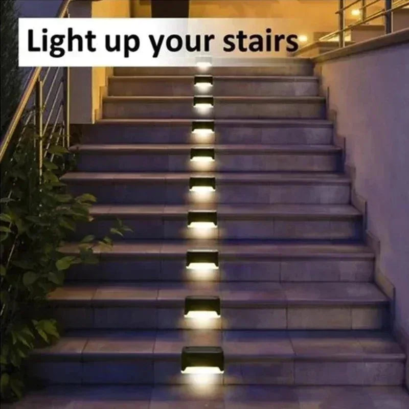 Solar LED Deck & Step Lights — Waterproof Outdoor Garden Stair Lamp, 1–12 Pack