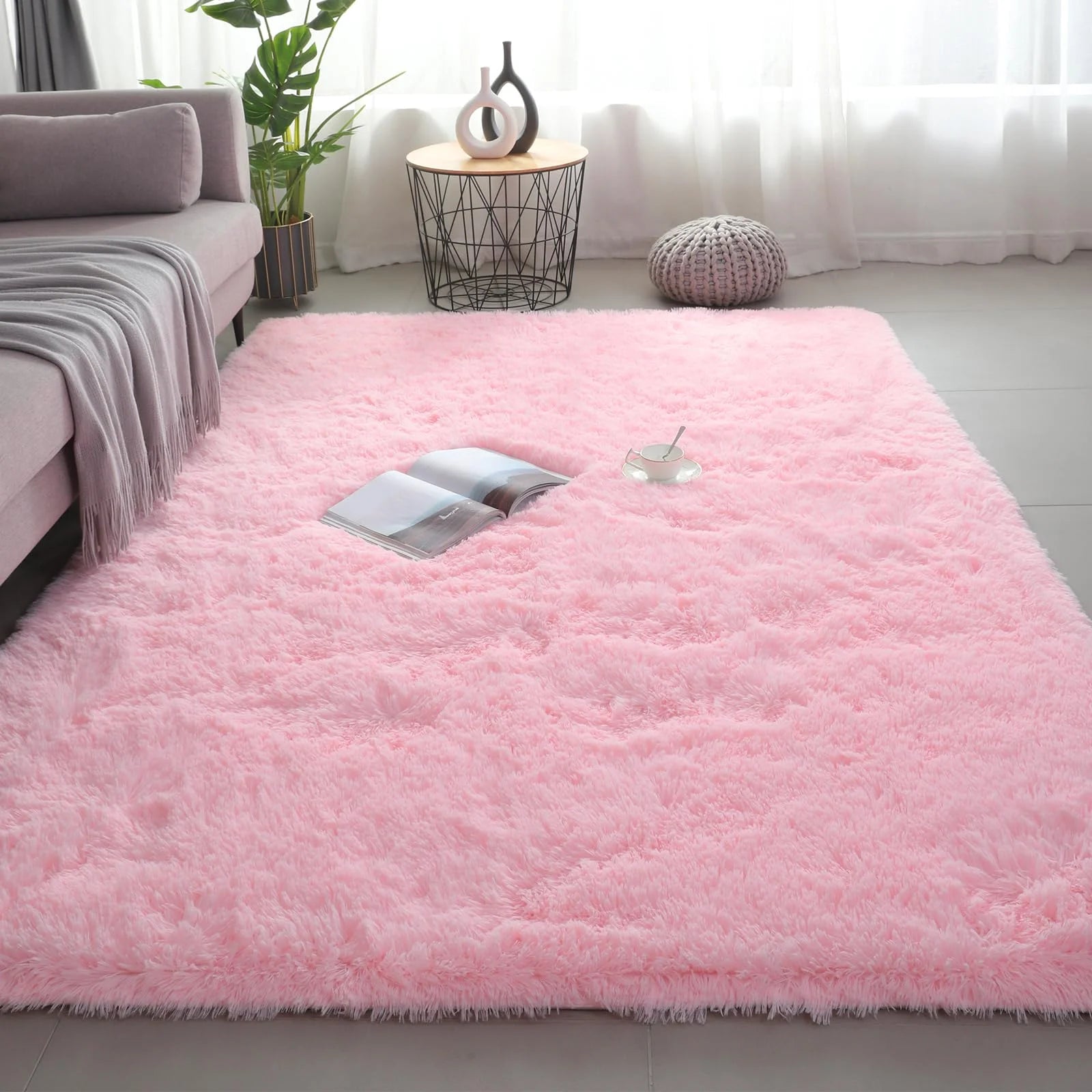 Ultra-Soft Puffy Rug – Fluffy Indoor Floor Mat for Bedroom, Living Room