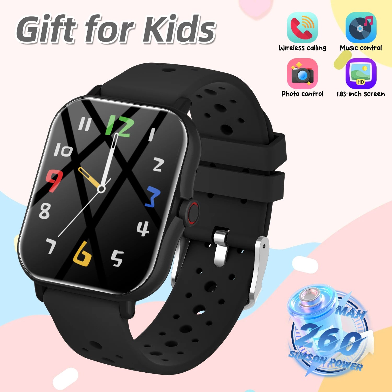 Smartwatch with Bluetooth Call, Voice Assistant & Fitness Tracker