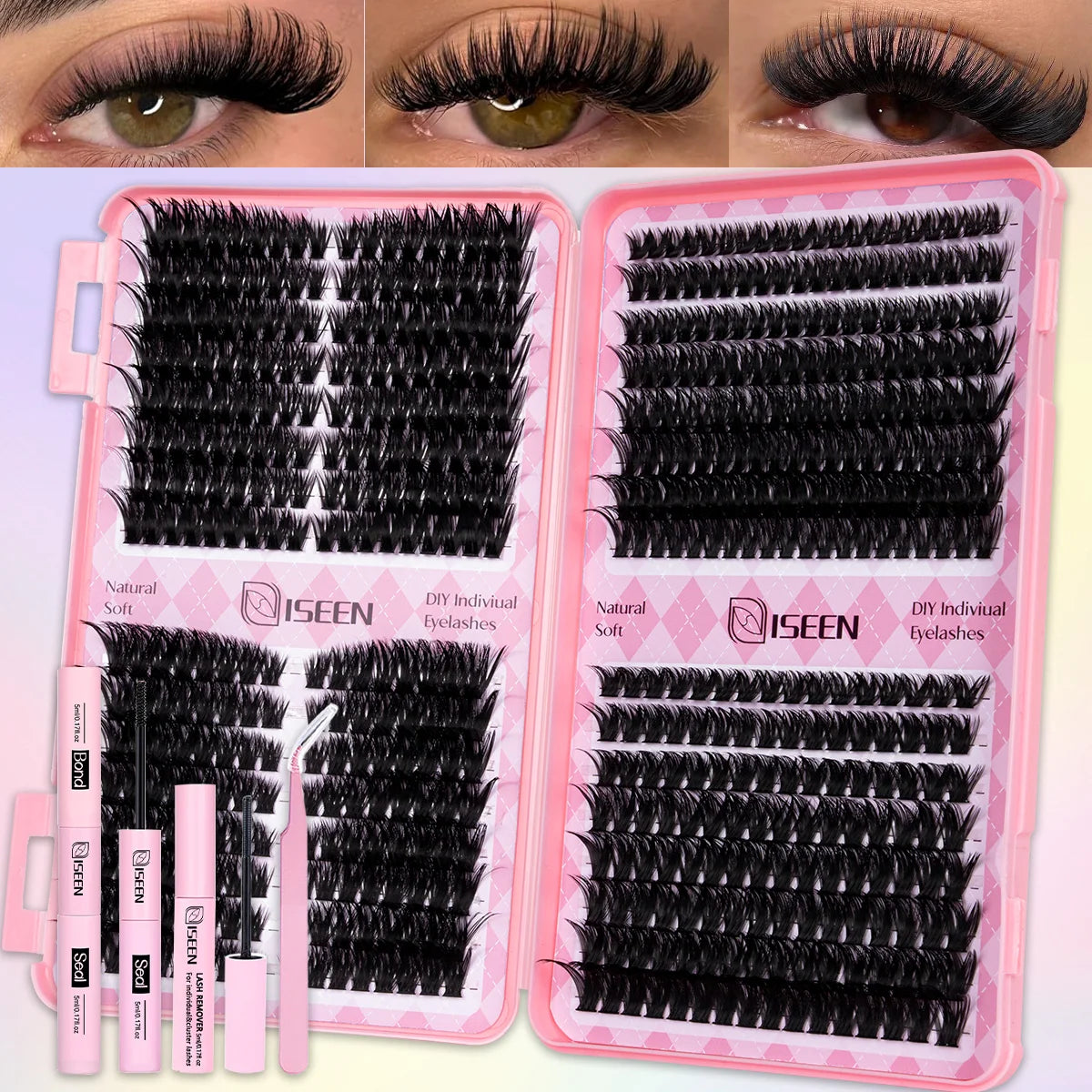 DIY Eyelash Extension Kit — Cluster Lashes with Glue