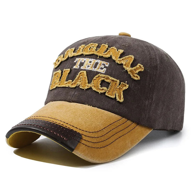 Retro Washed Cotton Baseball Cap – Unisex Curved Brim Sun Hat