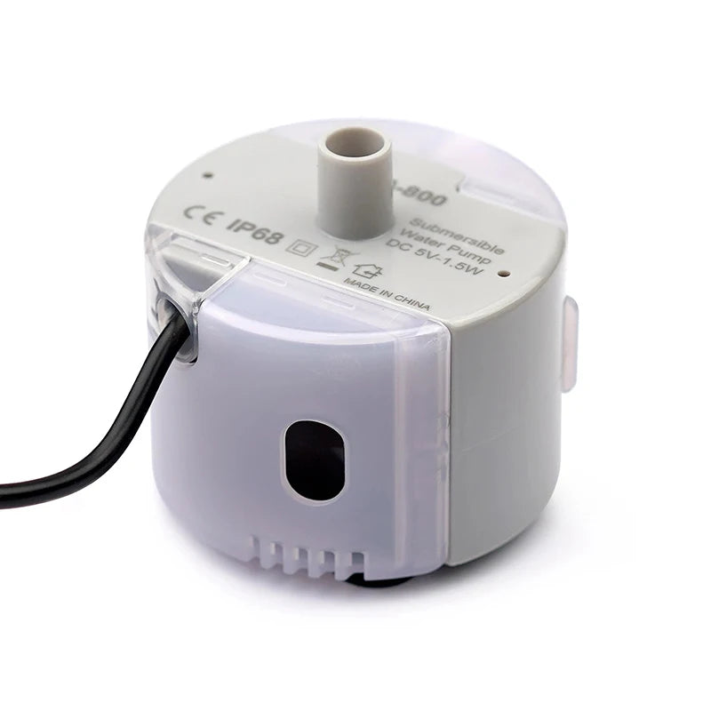 Home Sweet Home cat water fountain replacement pump with cleaning brush, USB silent motor for quiet operation and fresh water.