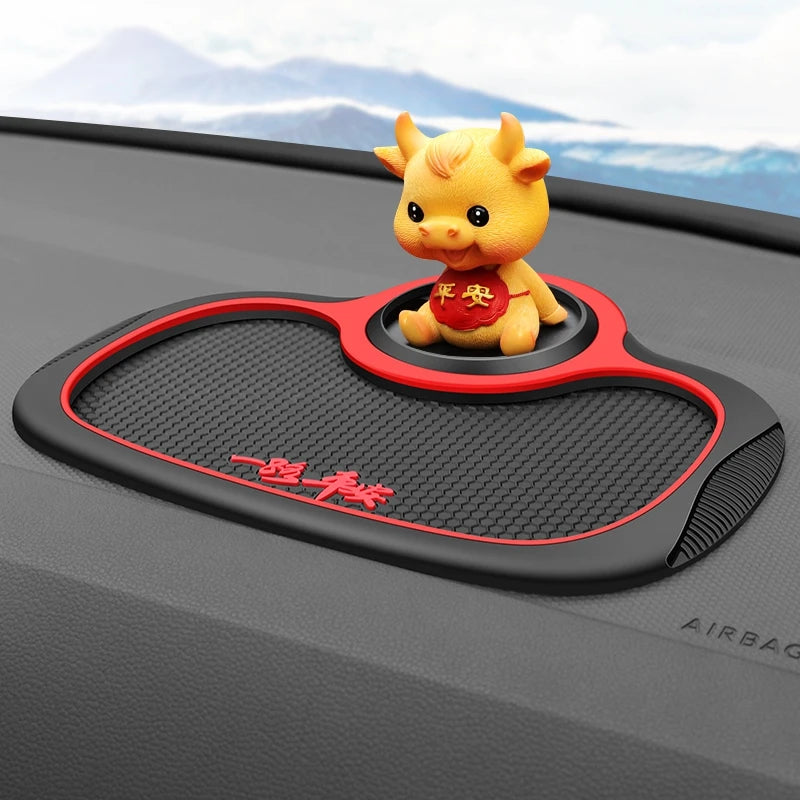Home Sweet Home car anti-slip silicone dashboard mat holding phone and small items, non-slip surface for secure placement.
